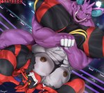 abs absurd_res anthro areola armpit_hair barazoku big_muscles big_pecs bodily_fluids body_hair bulge claws clothed clothing duo fighting_ring generation_1_pokemon generation_7_pokemon hi_res huge_muscles huge_pecs huge_thighs incineroar lights luchador male manly multicolored_body muscular muscular_anthro muscular_arms muscular_legs muscular_male muscular_thighs nekogaki0324 nidoking nintendo nipples pecs pokemon pokemon_(species) public purple_body sharp_teeth smile sweat teeth thick_arms thick_thighs underwear underwear_only wrestler wrestling