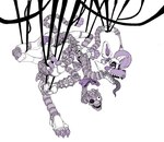 ambiguous_gender anthro biped bow_accessory claws grey_body looking_at_viewer machine mangled purple_body simple_background solo toe_claws tongue tongue_out white_background white_body wire nsfuwu4 five_nights_at_freddy's five_nights_at_freddy's_2 scottgames mangle_(fnaf) animatronic canid canine mammal robot 2023 digital_media_(artwork) hi_res