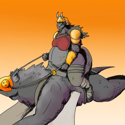 armor bronze_age female headgear helmet horn mount pregnant rider scar vwpologt dungeons_and_dragons hasbro mayternity_2026 wizards_of_the_coast bat humanoid mammal orc 1:1 hi_res