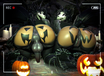 anthro anus backsack balls big_balls big_butt big_penis black_hair bone butt duo erection female femboy genitals glowing glowing_eyes hair holidays humanoid_genitalia humanoid_penis jack-o'-lantern looking_back male open_mouth penis skull skull_head tail vulva white_eyes nitenight da.nilkaz_(modeler) halloween scp_foundation scp-1471-a canid canine malo mammal 3d_(artwork) digital_media_(artwork) hi_res