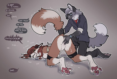 anthro anthro_on_anthro anthro_penetrated anthro_penetrating anthro_penetrating_anthro anthro_penetrating_female bdsm bodily_fluids bondage bound breasts butt clothed clothed_anthro clothed_male clothing dialogue dominant dominant_male duo ejaculation female female_anthro female_penetrated fingering fur genital_fluids looking_at_another looking_at_partner looking_back looking_back_at_another looking_back_at_partner male male/female male_anthro male_penetrating male_penetrating_female mature_anthro mature_female mature_male nipples nude nude_anthro nude_female orgasm penetration pose sex submissive talking_to_another talking_to_partner vaginal vaginal_fingering vaginal_fluids vaginal_squirting ruaidri ash_(ruaidri) savannah_(sentharn) canid canine canis fox mammal red_fox silver_fox true_fox wolf colored detailed digital_drawing_(artwork) digital_media_(artwork) hi_res shaded