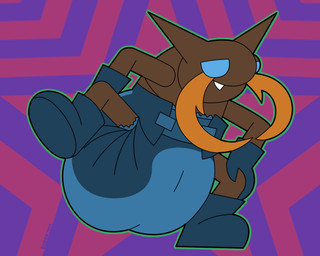 anthro blue_boots blue_clothing blue_diaper blue_footwear blue_gloves blue_handwear blue_shoes boots brown_body clothed clothing compound_eyes diaper footwear gloves handwear male pattern_background shoes simple_background solo star-shaped_background star_polygon wearing_diaper kevyntherhino arthropod beetle insect 5:4 hi_res