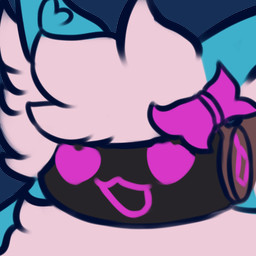 ambiguous_gender anthro fluffy fur fur_markings heart_symbol machine markings open_mouth outline pink_body pink_fur screen screen_face simple_background smile solo transparent_background tuft visor snoiifoxxo mammal protogen 1:1 alpha_channel