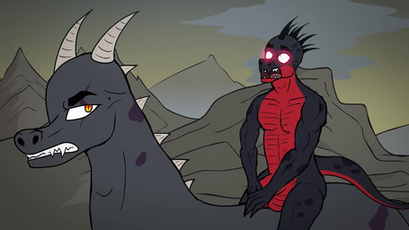 anthro ballbusting balls big_balls black_body cock_and_ball_torture countershade_balls countershade_genitalia countershade_tail countershade_torso countershading detailed_background duo fail feral genital_torture genitals glowing glowing_eyes humanoid_genitalia humanoid_penis male male/male markings mountain non-mammal_balls nude pain penis riding sharp_teeth spikes spikes_(anatomy) spots spotted_body straddling tail teeth kimero_kat mythology kimbaro_kavala dinosaur dragon mythological_creature mythological_scalie prehistoric_species reptile scalie 16:9 animated hi_res short_playtime sound video voice_acted widescreen