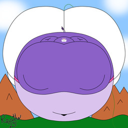 accessory air_inflation anthro belly belly_expansion big_belly big_breasts big_butt big_cheeks big_nipples black_nose blue_sky body_inflation bottomwear breast_expansion breasts butt butt_expansion cheek_expansion clothing cloud deep_navel expansion eyelashes female floating forehead_gem front_view gag gagged gem grass_field hair hair_accessory hairband hose hose_in_butt hose_inflation huge_belly huge_breasts huge_butt huge_cheeks huge_nipples hyper hyper_belly hyper_breasts hyper_butt hyper_cheeks hyper_inflation hyper_nipples immobile inflation mountain navel nipple_outline nipples outside pants puffed_cheeks purple_body purple_clothing purple_ears purple_hair purple_tail purple_topwear red_gem red_hairband sky solo tail tan_inner_ear tape tape_gag taped_mouth tight_clothing topwear white_bottomwear white_clothing white_pants yellow_eyes reathe sega sonic_the_hedgehog_(series) blaze_the_cat domestic_cat felid feline felis mammal 1:1 2025 colored digital_drawing_(artwork) digital_media_(artwork) flat_colors hi_res signature