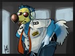 anthro clothing electronics eyewear headgear headphones headset male necktie pilot slightly_chubby solo sunglasses underwear undressing shtarfish animal_crossing nintendo wilbur_(animal_crossing) avian bird columbid dodo recently_extinct_species hi_res