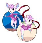 anthro blush blush_stickers clothing female fingers gymnast gymnast_leotard gymnastics hooved_fingers hooves leotard raised_leg rhythmic_gymnastics ribbons solo nirvanillatte animal_crossing nintendo olympics diana_(animal_crossing) deer mammal hi_res