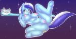 2013 abstract_background anthro anthrofied big_breasts biped blue_body blue_eyes blue_fur breasts brush butt cutie_mark equid equine female friendship_is_magic fur genitals hair hasbro holding_object horn looking_away lying mammal minuette_(mlp) multicolored_hair my_little_pony mythological_creature mythological_equine mythology navel nipples nude on_back open_mouth pussy raised_leg simple_background skidd smile solo spread_legs spreading tail teeth tongue toothbrush two_tone_hair unicorn