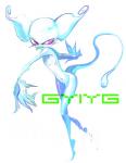 blue_body blue_skin crossgender female not_furry solo text morphine_(artist) earthbound_(series) nintendo giygas alien