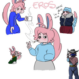 big_bulge bottom_heavy bulge cigarette cowboy_outfit huge_bulge hyper hyper_bulge male smoking solo motosierro nintendo pokemon eeveelution generation_6_pokemon humanoid pokemon_(species) sylveon 1:1 hi_res