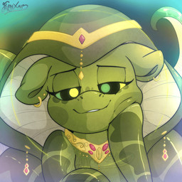 apode ear_piercing female feral furgonomic_piercing furgonomics hypnosis hypnotic_eyes jewelry legless looking_at_viewer mind_control necklace piercing serpentine snake_hood snake_hood_piercing solo split_form fluffyxai hasbro my_little_pony fan_character melyssa_(oc) draconcopode equid equine horse lamia mammal pony reptile scalie snake 1:1 animated