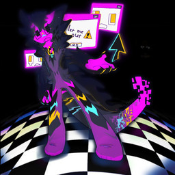 4_fingers ambiguous_gender anthro black_background black_body black_fur claws creepy_face creepy_smile directional_arrow duo error error_message fingers floor fur multicolored_body multicolored_fur open_mouth pink_body pink_eyes pink_face pink_fur pink_hands pink_mouth pop_up popup simple_background smile solo_focus square_eyes text tile tile_floor unknown_artist kaiju_paradise avian bird cobra corvid corvus_(genus) covrus_(kaiju_paradise) crow digital_creature gootraxian hybrid oscine passerine reptile scalie snake unknown_species 1:1 digital_drawing_(artwork) digital_media_(artwork) english_text hi_res