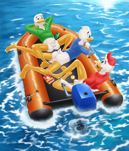 aged_up anthro balls beak boat book bottomless bottomless_anthro bottomless_male casual_exposure cellphone clothed clothing compass electronics feathers feet fingers flaccid foreskin genitals group hands_behind_head hat headgear headwear hoodie humanoid_genitalia humanoid_penis lying male on_back on_front open_beak open_mouth outside partially_retracted_foreskin penis phone shirt sitting smartphone smile spread_legs spreading tail tail_feathers topwear trio vehicle water watercraft dal101strefan disney ducktales ducktales_(2017) dewey_duck huey_duck louie_duck anatid anseriform avian bird duck digital_media_(artwork) hi_res brother_(lore) brothers_(lore) sibling_(lore) triplets_(lore)