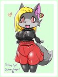 anthro big_breasts blush breasts chibi ear_piercing female piercing smile solo kraken_melanco bilberryfryst canid canine canis coyote fox hybrid mammal red_fox silver_fox true_fox 3:4