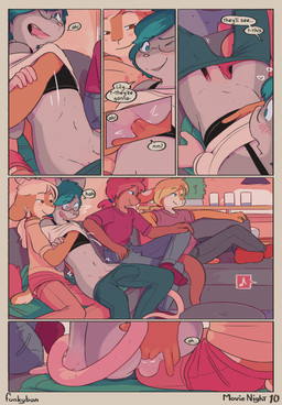 anal anal_fingering anthro assisted_exposure balls clothed clothing dialogue electronics eyewear female female_fingering female_fingering_male femboy fingering furniture genitals glasses male male_fingered page_number penis penis_base sex shirt sofa stealth_sex tail television text title topwear conditional_dnp funkybun cassandra_(funkybun) emil_(funkybun) lily_(funkybun) sophie_(funkybun) bovid caprine goat lagomorph leporid mammal mouse murid murine mustelid otter rabbit rodent artist_name comic english_text hi_res trans_(lore)