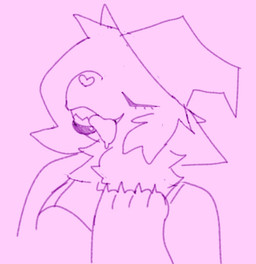 4_fingers anthro black_lips clothing eyeliner eyes_closed female fingers hat headgear headwear heart_nose heart_symbol licking licking_lips lips macro makeup pink_background simple_background solo tongue tongue_out witch_hat bigsteppies mythology canid canine mammal mythological_canine mythological_creature werecanid werecanine werecreature werewolf monochrome