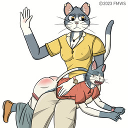 anthro bodily_fluids bottomwear butt_slap clock clothed clothing corporal_punishment crying duo female female/female lowered_panties nipple_outline on_knee on_lap otk panties panties_down partially_clothed punishment skirt slap spank_marks spank_marks_on_ass spanked_butt spanking tears underwear underwear_down watch young young_female fmws domestic_cat felid feline felis mammal 1:1 absurd_res hi_res daughter_(lore) mother_(lore) mother_and_child_(lore) mother_and_daughter_(lore) parent_(lore) parent_and_child_(lore) parent_and_daughter_(lore)