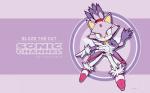 anthro bottomwear clothing female fur gloves handwear pants purple_body purple_fur solo white_bottomwear white_clothing white_pants yellow_eyes yuji_uekawa sega sonic_the_hedgehog_(series) blaze_the_cat domestic_cat felid feline felis mammal 16:10 hi_res official_art widescreen