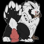 anus blush dildo feathered_wings feathers red_eyes sex_toy solo telegram_sticker white_body wings symrea mythology avian gryphon mythological_avian mythological_creature 1:1 alpha_channel