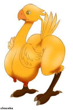 areola big_areola big_breasts big_butt big_nipples breasts busty_feral butt female feral green_eyes hanging_breasts long_nipples nipples non-mammal_breasts non-mammal_nipples solo thick_thighs wide_hips butterslash final_fantasy square_enix avian chocobo 2:3