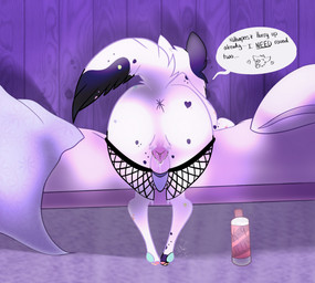 after_sex after_vaginal animal_genitalia animal_vulva anus canine_genitalia canine_vulva female female_feral feral genitals lingerie_on_feral lingerie_panties presenting presenting_vulva requesting sex_request solo text vulva fishingferal nalyla canid canine canis dalmatian domestic_dog dutch_shepherd herding_dog mammal pastoral_dog sheepdog english_text hi_res