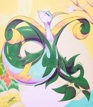 ambiguous_gender anthro blush blush_lines eyelashes flower green_body green_skin looking_at_viewer narrowed_eyes plant red_eyes solo tree 025aki nintendo pokemon generation_5_pokemon pokemon_(species) reptile scalie serperior snake 2025 absurd_res dated hi_res signature