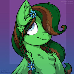 blue_eyes female female_feral feral green_body green_hair hair pigtails simple_background smile solo wings airfly-pony hasbro my_little_pony mythology fan_character equid equine mammal mythological_creature mythological_equine pegasus 1:1 2026 hi_res