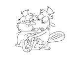 balls clothing duo eyes_closed eyewear genitals glasses hat headgear headwear kissing male male/male nude penis young young_on_young igotdragons camp_lazlo cartoon_network samson_clogmeyer wilbert_(camp_lazlo) beaver caviid guinea_pig mammal rodent hi_res monochrome