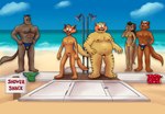 anthro beach bikini blue_clothing blue_speedo blue_swimwear brown_body brown_fur bulge circumcised clothing clothing_aside embarrassed female flaccid foreskin fur genitals group humanoid_genitalia humanoid_penis humiliation male micropenis muscular muscular_anthro muscular_male nude orange_body orange_fur overweight overweight_anthro overweight_male penis penis_humiliation pubes public public_humiliation public_nudity seaside shower shower_stall small_penis small_penis_humiliation speedo stripes swimming_trunks swimwear swimwear_aside two-piece_swimsuit yellow_body yellow_fur smallfryspy hanna-barbera swat_kats chance_furlong commander_feral fan_character jake_clawson lt._commander_steel domestic_cat felid feline felis humanoid mammal absurd_res hi_res