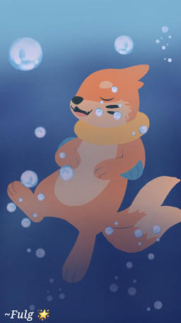 2_tails 3_fingers 3_toes ambiguous_gender black_nose bubble eyes_closed feet feral fingers fur multi_tail open_mouth orange_body orange_fur orange_tail pink_tongue solo tail teeth toes tongue underwater water fulgito_ast nintendo pokemon buizel generation_4_pokemon pokemon_(species) 2025 9:16 hi_res