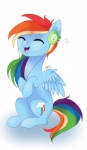 blue_body blue_feathers blue_fur cutie_mark electronics eyes_closed feathered_wings feathers female feral fur hair happy headphones multicolored_hair multicolored_tail musical_note musical_symbol rainbow_hair rainbow_tail simple_background sitting solo symbol tail white_background wings fikakorv friendship_is_magic hasbro my_little_pony mythology rainbow_dash_(mlp) equid equine mammal mythological_creature mythological_equine pegasus 2013 hi_res