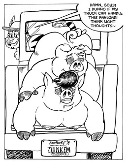 after_transformation anthro bodily_fluids drooling ear_piercing facial_piercing group hooves hypnosis male male/male mind_control nose_piercing nude piercing saliva septum_piercing spiral spiral_eyes text trio truck vehicle billy_fore domestic_pig felid mammal pantherine suid suine sus_(pig) english_text hi_res monochrome