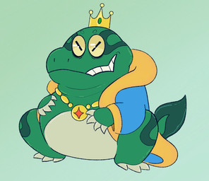 anthro cloak cloak_only clothed clothing crown crown_only headgear headgear_only jewelry male mostly_nude necklace necklace_only nude overweight overweight_anthro overweight_male partially_clothed solo plushiecritter mario_bros nintendo wart_(mario) amphibian frog