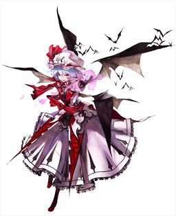 4_wings alternative_fashion blue_hair bonnet bottomwear claws clothed clothing colored_nails dress female footwear goth gothic_lolita hair hat headgear headwear j-fashion legwear lolita_(fashion) membrane_(anatomy) membranous_wings mobcap multi_wing nails not_furry open_mouth red_eyes red_nails sharp_teeth shoes short_hair skirt smile solo teeth tights victorian_goth wings banpai_akira koumajou_densetsu touhou remilia_scarlet bat humanoid mammal vampire hi_res