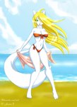 beach big_breasts bikini blonde_hair blush breasts canine clothed clothing female fox green_eyes hair jessica_elwood jessica_elwood_(character) looking_at_viewer mammal seaside skimpy solo source_request standing swimsuit tight_clothing
Rating: Questionable
Score: 4
User: msc
Date: April 23, 2007