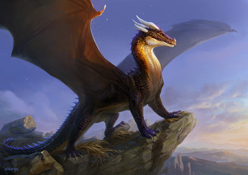 ambiguous_gender brown_body brown_scales claws cloud detailed_background digitigrade feral finger_claws horn long_neck long_tail membrane_(anatomy) membranous_wings outside quadruped rock scales sky solo spikes spikes_(anatomy) spines spread_wings standing star starry_sky sunset tail toe_claws twilight wings alsares european_mythology mythology dragon mythological_creature mythological_scalie scalie western_dragon 2021 digital_media_(artwork) digital_painting_(artwork) painting_(artwork) shaded