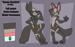 anthro male solo xing1 made_in_abyss raven_sixstitch canid canine humanoid hybrid lagomorph leporid mammal narehate rabbit absurd_res hi_res model_sheet