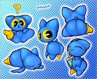 amputee anthro beverage big_butt biped blue_body bubble_tea butt butt_focus butt_grab clitoris container cup disability drinking drinking_straw eyes_closed female genitals hand_on_butt loli looking_at_viewer looking_back naive open_mouth pegleg presenting presenting_vulva question_mark rear_view simple_background sleeping smile solo spread_legs spreading tail vulva yellow_sclera young young_anthro young_female pincoosh cartoon_network mao_mao:_heroes_of_pure_heart adorabat bat mammal digital_media_(artwork) multiple_images signature