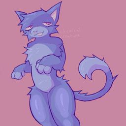 4_fingers bedroom_eyes belly chest_tuft dipstick_tail eyelashes featureless_crotch female fingerless_(marking) fingers front_view fur grey_belly grey_body grey_fingers grey_fur grey_tail_tip inner_ear_fluff legs_together light_belly light_tail_tip limp_wrist looking_at_viewer markings narrowed_eyes open_mouth pink_background pink_eyes pink_inner_ear_fluff pink_mouth pink_nose raised_tail seducing_viewer seductive simple_background slim small_waist smile solo tail tail_markings text thick_thighs thin_tail tuft chemicalcreature domestic_cat felid feline felis mammal 1:1 2025 artist_name colored digital_media_(artwork) portrait shaded signature three-quarter_portrait watermark