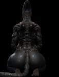 3d_(artwork) alien alien_(franchise) alpha_channel big_butt black_body butt digital_media_(artwork) female humanoid kneeling not_furry nude rear_view solo unknown_artist xenomorph