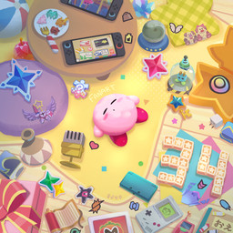 amazing_background ambiguous_gender anniversary ball beach_ball biped bird's-eye_view blush blush_stickers box cellphone container crayon cutlery detailed_background drawing_(object) electronics eyes_closed figurine fork furniture gem_apple gift_box high-angle_view inflatable inside key keychain kitchen_utensils lying maxim_tomato microphone not_furry on_back phone pink_body pottery power-up puzzle_piece red_body scroll sleeping solo star_polygon table text tools suyasuyabi427 boxboy! game_boy game_boy_family hal_laboratory kirby's_anniversary kirby's_dream_buffet kirby's_dream_land kirby_(series) kirby_air_riders kirby_and_the_forgotten_land kirby_star_allies nintendo nintendo_3ds nintendo_ds_family nintendo_switch_2 star-crossed_world team_kirby_clash_deluxe dark_nebula dragoon_(kirby) galacta_knight gigantes_(kirby) hydra_(kirby) kirby leo_(kirby) paper_star_(kirby) qbby wondog_(kirby) wondy_(kirby) plugg waddling_head 1:1 2026 absurd_res detailed hi_res japanese_description japanese_text signature translation_request watermark