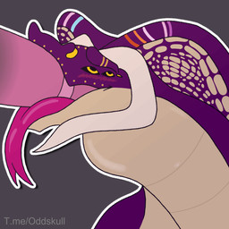 animal_genitalia animal_penis animated_gif anthro apode balls big_balls big_penis blush bulge deep_throat duo equine_genitalia equine_penis erection faceless_character fellatio genitals horn legless long_tongue looking_pleasured male miss_ekigna neck_bulge open_mouth oral oral_penetration penetration penile penile_penetration penis penis_in_mouth piercing purple_body scales serpentine sex simple_background snake_hood text tongue tongue_out yellow_eyes oddskull anacondrai draconcopode equid equine horse mammal naga python reptile scalie snake 1:1 2d_animation animated digital_media_(artwork) english_text frame_by_frame hi_res short_playtime
