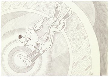 abstract_background border collar female feral floating fur happy markings profile smile solo spots spotted_body spotted_fur white_border sherwoodwhisper 101_dalmatian_street 101_dalmatians disney dolly_(101_dalmatians) canid canine canis dalmatian domestic_dog mammal graphite_(artwork) hi_res line_art monochrome sketch traditional_media_(artwork)