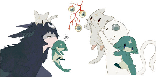 :< ambiguous_gender black_eyes blue_body blue_fur blue_gem blue_hair cuddling daww eyeball eyes_closed family feral forehead_gem forehead_mark fur gem green_body green_fur green_tail group hair holding_another holding_character mouthless neck_tuft noseless pink_gem plant scruff_grab simple_background size_difference sleeping smaller_feral solid_circle_eyes solid_oval_eyes tail tan_body tan_fur tuft white_background white_body white_fur white_tail young young_ambiguous young_feral jejejunum european_mythology greek_mythology mythology martlet_(jejejunum) risoria_(jejejunum) secret_(jejejunum) whisper_(jejejunum) avian dragon fraid_(species) harpy hybrid mythological_avian mythological_creature mythological_scalie nethermare scalie 2026 digital_drawing_(artwork) digital_media_(artwork) english_description hi_res multiple_images daughter_(lore) female_(lore) male_(lore) mother_(lore) mother_and_child_(lore) mother_and_daughter_(lore) mother_and_son_(lore) parent_(lore) parent_and_child_(lore) parent_and_daughter_(lore) parent_and_son_(lore) son_(lore)