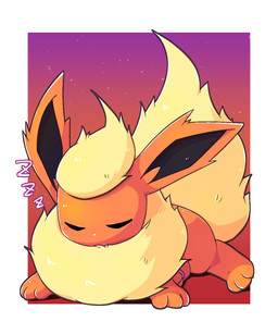 3_fingers 3_toes ambiguous_gender black_inner_ear blush border digitigrade ears_up eyes_closed feet feral fingers fluffy fluffy_tail fur gradient_background head_tuft kemono lying mouthless neck_tuft on_front orange_body raised_tail simple_background sleeping solo sound_effects tail toes tuft vowelless vowelless_sound_effect white_border yellow_body yellow_fur zzz leapappa nintendo pokemon eeveelution flareon generation_1_pokemon pokemon_(species) 2023 digital_media_(artwork) hi_res shaded simple_shading