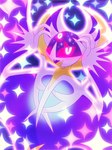 3_eyes ambiguous_gender anthro blush blush_lines fangs looking_at_viewer multi_eye open_mouth pink_eyes purple_body simple_background solo sparkles teeth tongue wings prizma730 nintendo pokemon generation_7_pokemon legendary_pokemon lunala pokemon_(species) 2024 3:4 hi_res