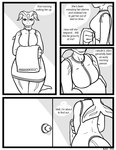 anthro big_breasts breasts clothed clothing dialogue door female furgonomics inside solo text towel wide_hips borisalien mixi_(erintheorca) alien cetacean dolphin mammal marine oceanic_dolphin orca toothed_whale 2023 comic english_text hi_res monochrome