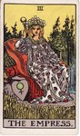 blonde_hair card clothed clothing crown detailed_background female female_symbol field forest gender_symbol hair headgear heart_symbol human_only looking_at_viewer major_arcana not_furry pillow plant river roman_numeral sky solo symbol tarot tarot_card the_empress_(tarot) tree wheat wheat_field yellow_sky pamela_colman_smith human mammal 1910 20th_century ancient_art hi_res signature