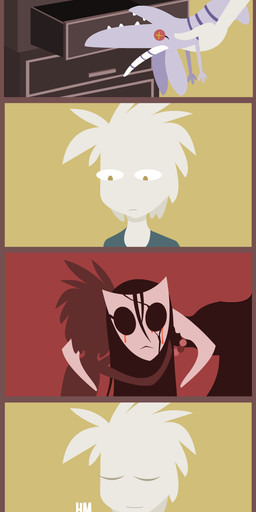 brown_eyes button_(fastener) button_eyes clothed clothing doll female fully_clothed hair holidays horn hug inside jewelry long_ears male mask necklace puppet silhouette simple_background smile solo teeth text white_text shane_frost halloween irpo_(shane_frost) thomas_(shane_frost) demon human mammal monster 2018 absurd_res comic digital_media_(artwork) english_text hi_res long_image tall_image