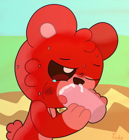 anthro bedding blanket bodily_fluids cheek_tuft crying cum cum_from_nose cum_in_mouth cum_in_nose cum_inside cum_on_penis double_handjob duo ears_up ejaculation facial_tuft fellatio female fur genital_fluids genitals grass hand_on_penis handjob hands-free licking male male/female narrowed_eyes one_eye_closed oral oral_orgasm orgasm outside penile penis penis_lick plant red_body red_fur sex sky sweat sweatdrop tail tears tears_of_joy tongue tongue_out tongue_out_fellatio tuft tinky mob_entertainment poppy_playtime smiling_critters bobby_bearhug bear mammal hi_res